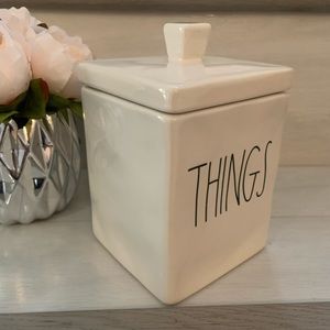 Rae Dunn " THINGS " Square Ceramic Canister